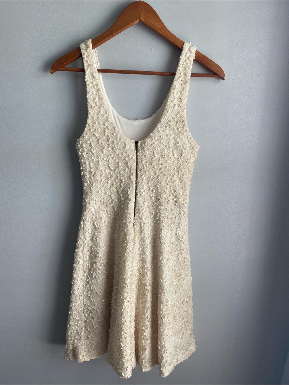 Everly Cream gold glitter Mini Fit-and-Flare Dress - Picture 3 of 7